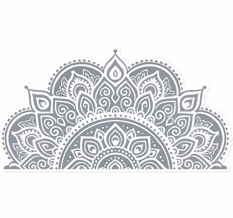 Vit rullgardin halvmåne mandala design - Tenstickers