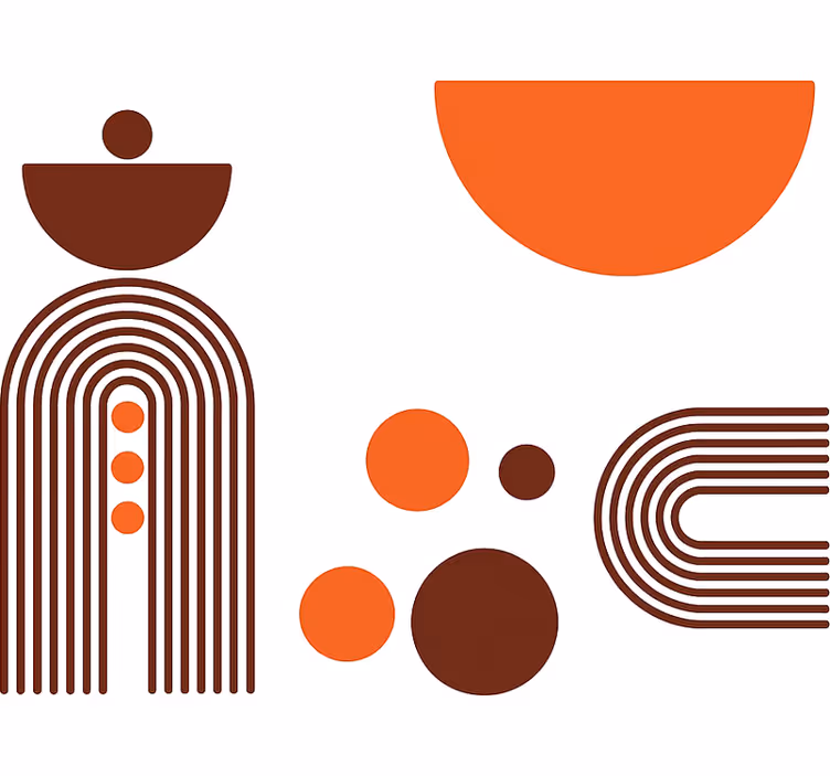 Rullgardin vardagsrum abstrakt geometri - Tenstickers