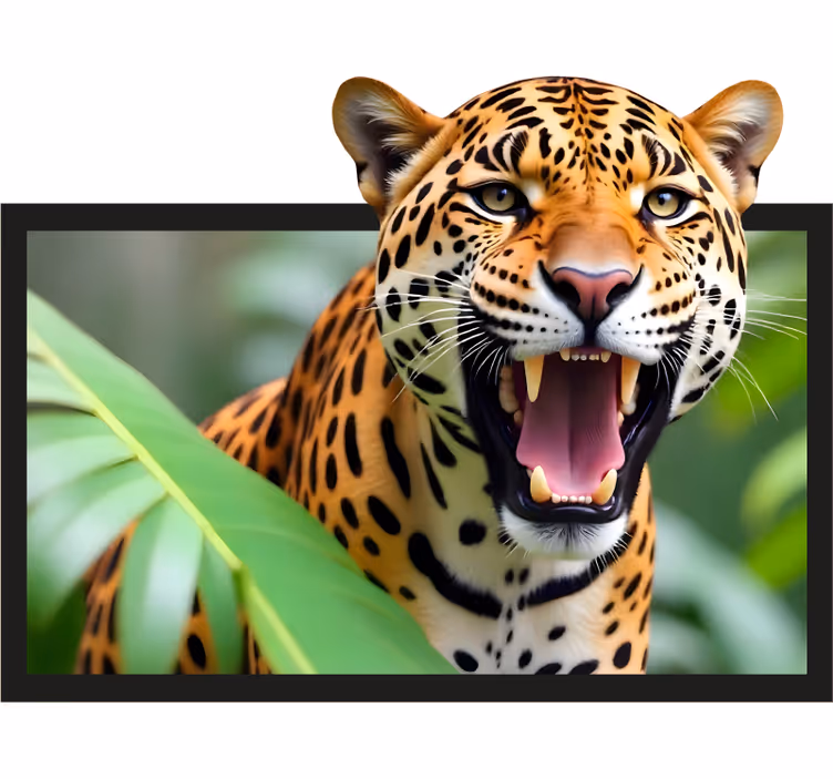 Rullgardin vardagsrum leopard i ram - Tenstickers