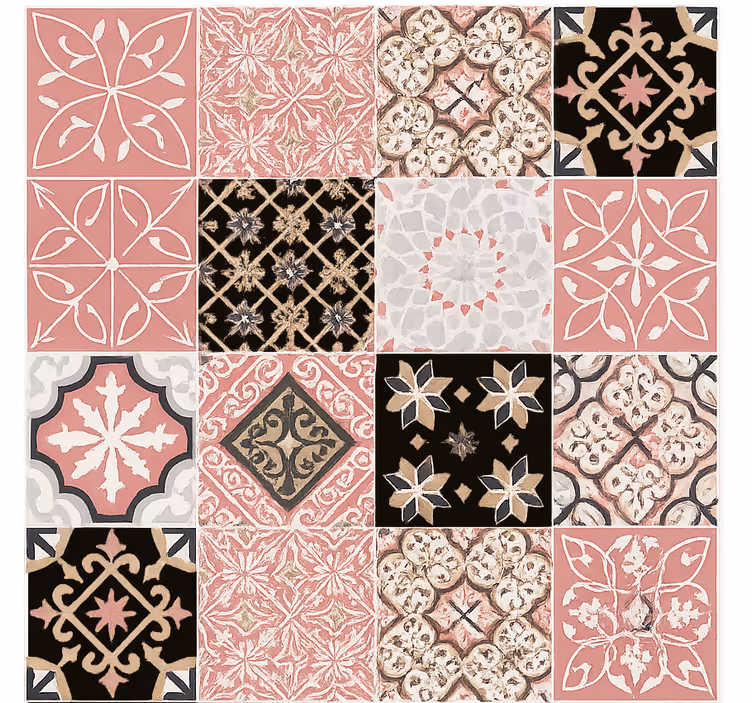Rullgardin vardagsrum rosa cement - Tenstickers
