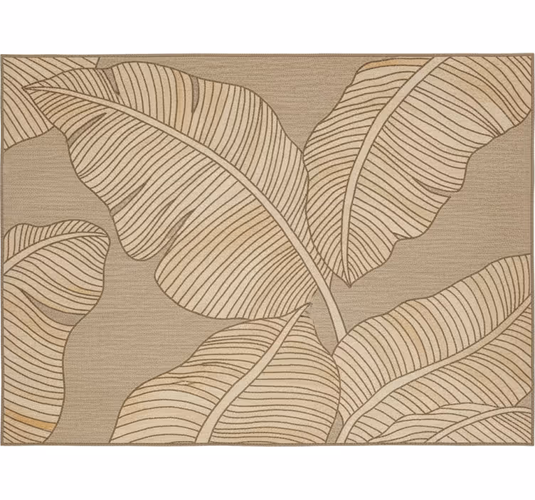 Rullgardin vardagsrum beige stora blad design - Tenstickers