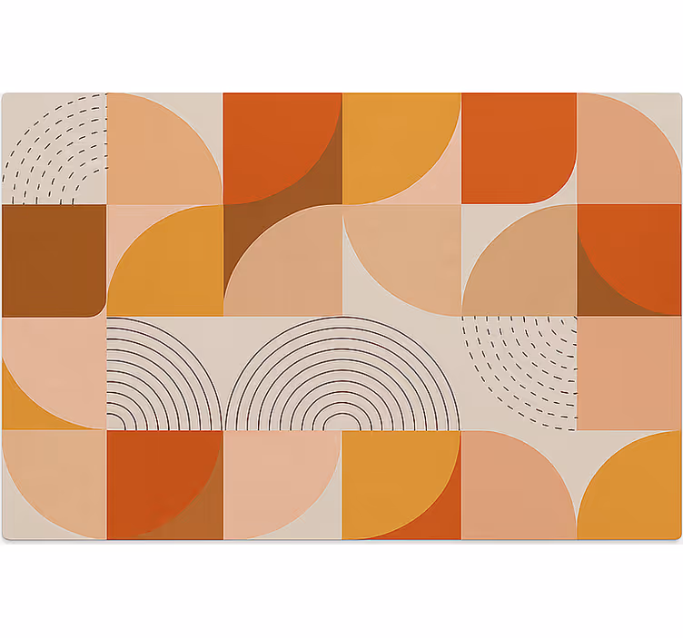 Rullgardin vardagsrum varma färger modern abstrakt design - Tenstickers