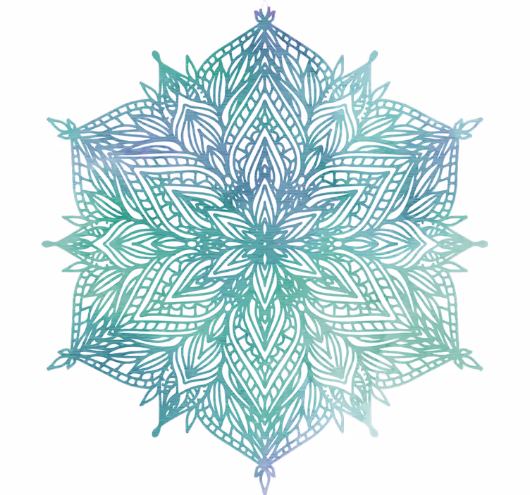 Rullgardin sovrum turkos mandala - Tenstickers
