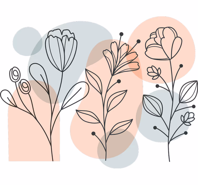 Rullgardin sovrum minimalistiska blommor - Tenstickers
