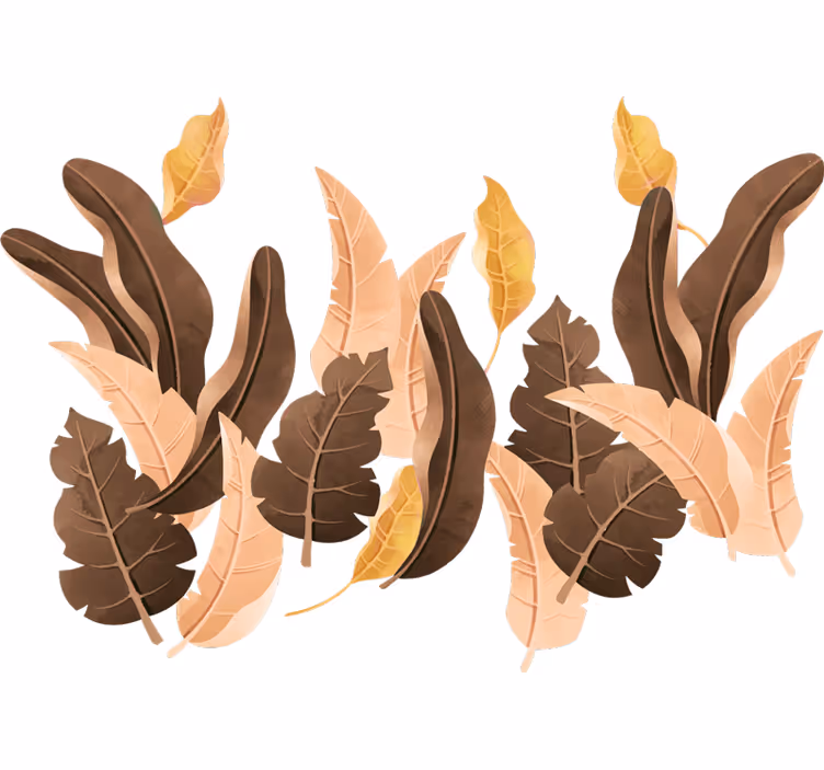 Rullgardin sovrum savannah beige växter - Tenstickers