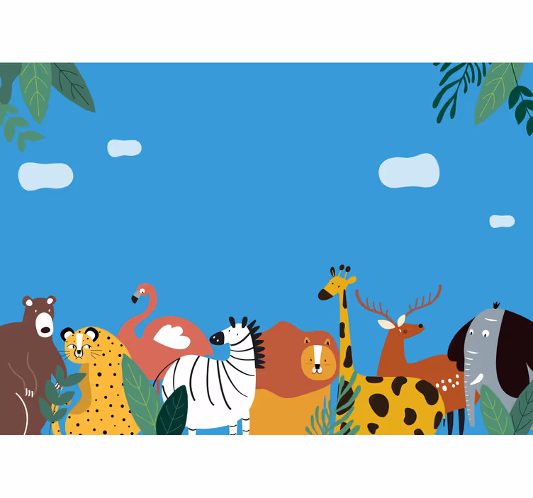 Rullgardin barn olika djur - Tenstickers