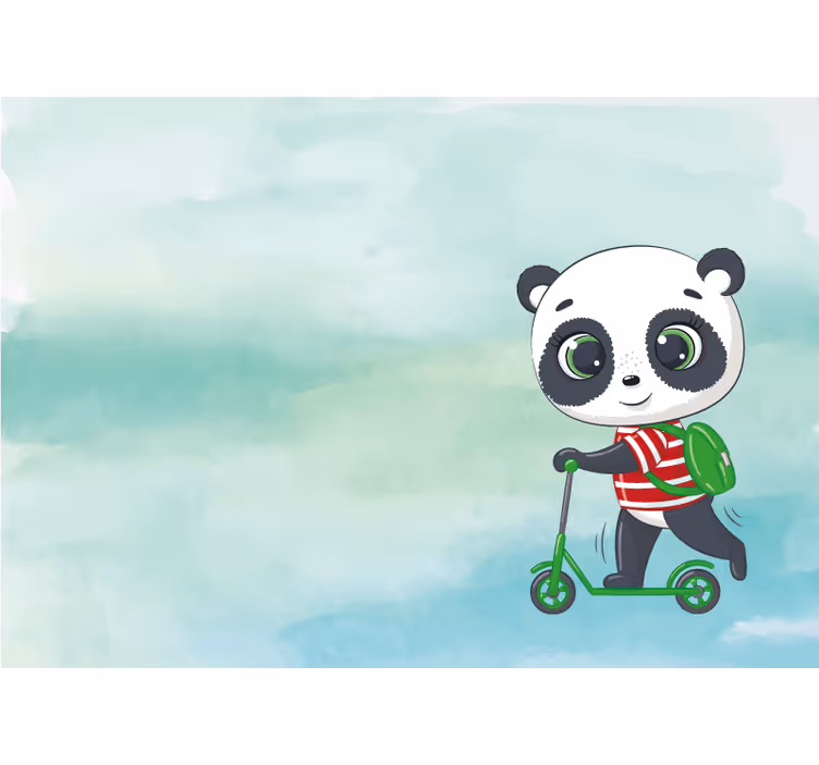 Rullgardin barn panda italiensk t-shirt - Tenstickers