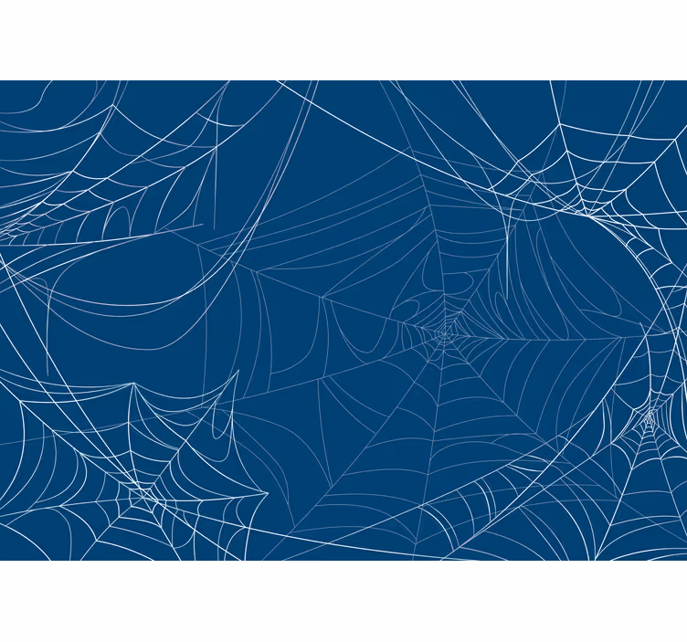 Rrullgardin barn blå halloween spindelweb - Tenstickers