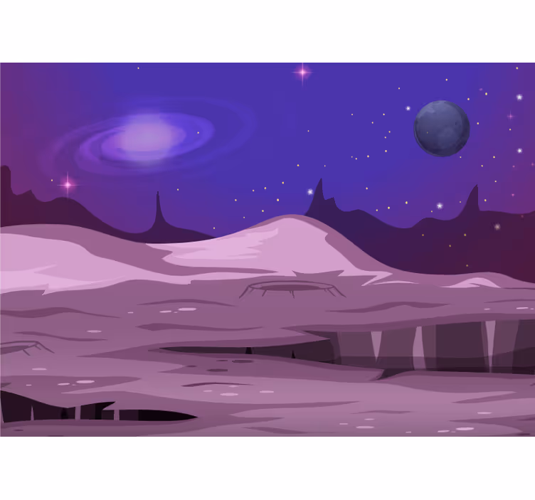 Rullgardin barn utomjordisk landskap - Tenstickers