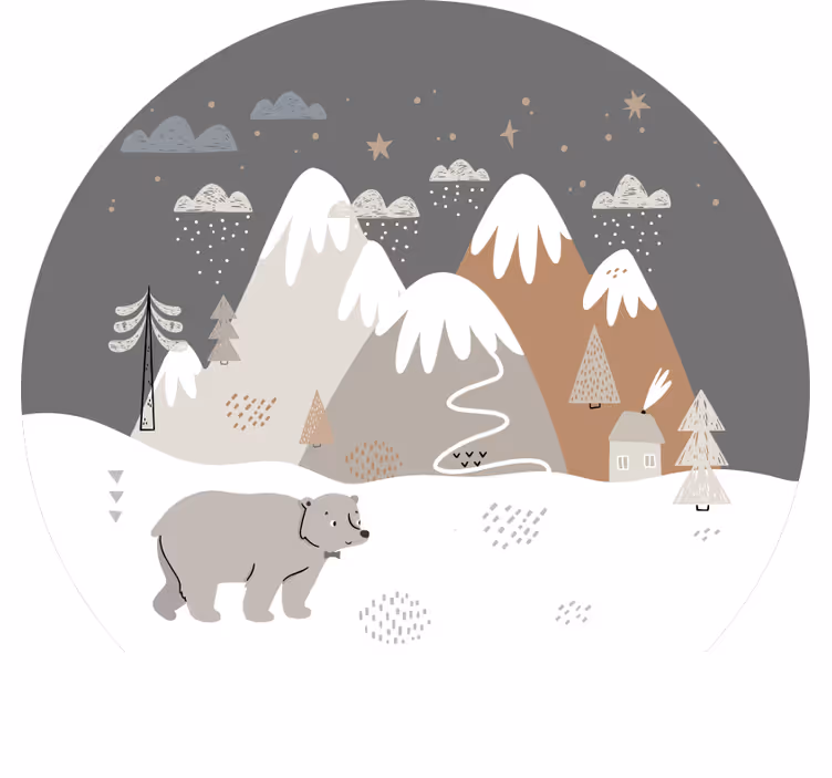 Rullgardin barn vilda djur nordisk stil - Tenstickers
