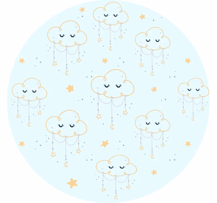 Rullgardin barn moln mönster - Tenstickers