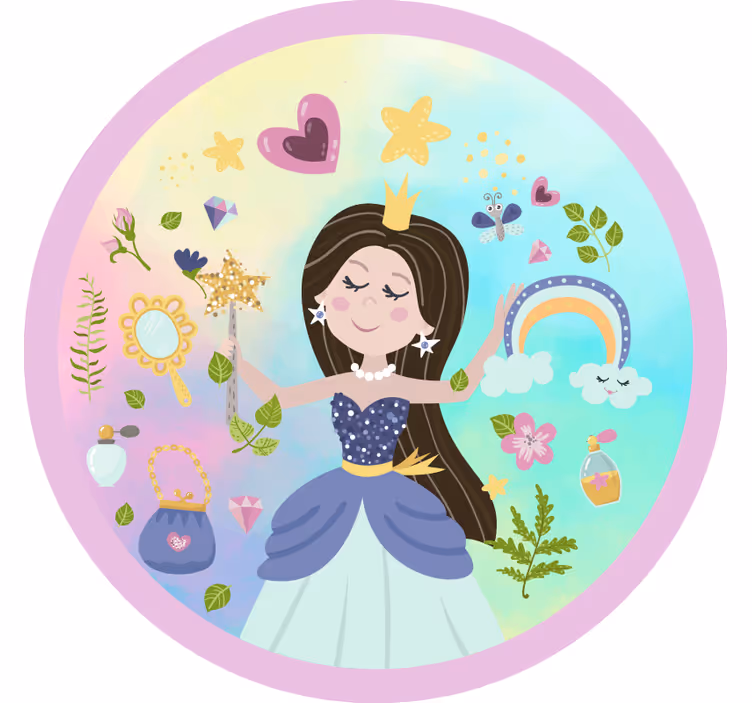 Rrullgardin barn prinsessfärgad bakgrund - Tenstickers