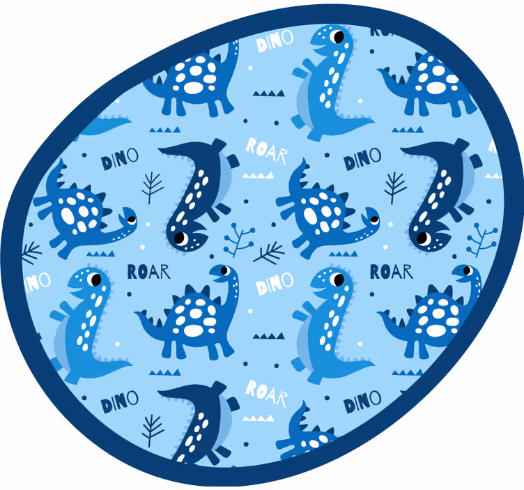 Rrullgardin barn blå dinosaurer bakgrund - Tenstickers