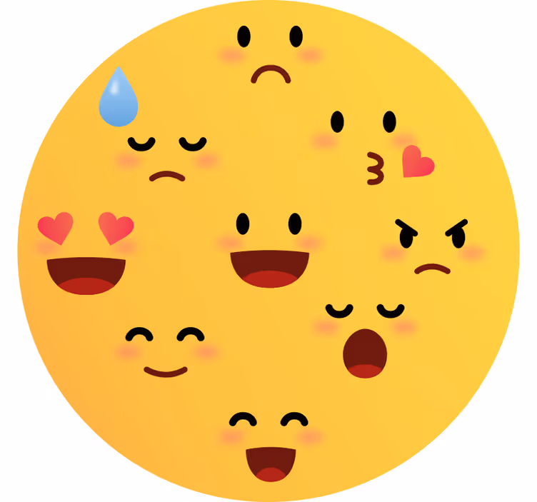 Rullgardin barn med emojiansikten - Tenstickers