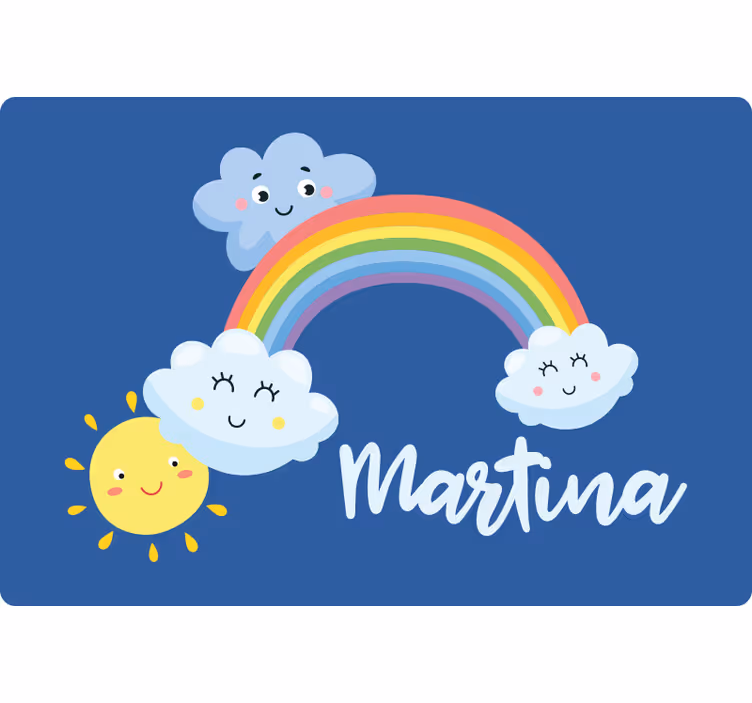Rullgardin barn moln och regnbåge med namn - Tenstickers