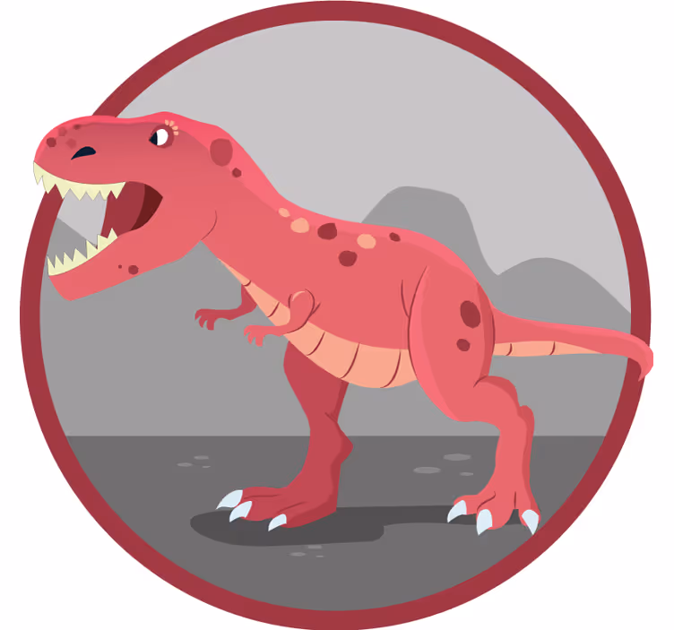 Rullgardin barn t-rex illustration för barn roars - Tenstickers