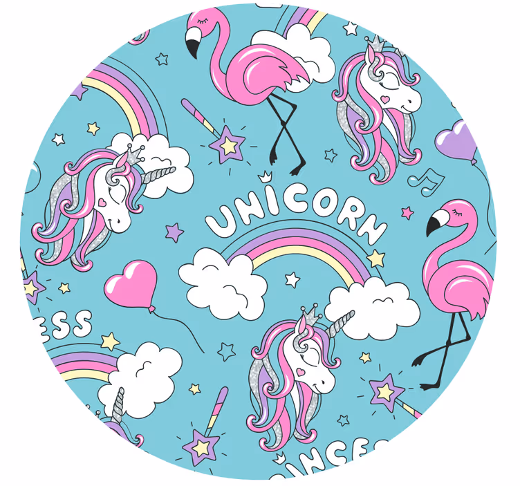 Rullgardin barn enhörningsmönster med flamingo regnbåge - Tenstickers