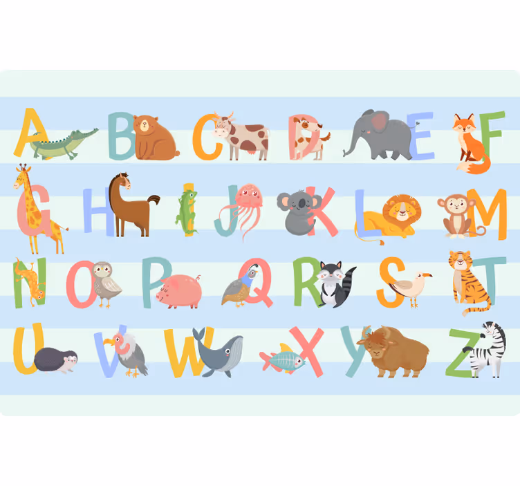 Rullgardin barn alfabet med figurer - Tenstickers