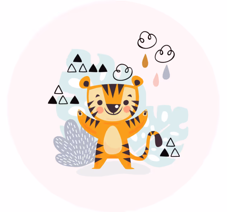 Rrullgardin barn tigerteckning - Tenstickers