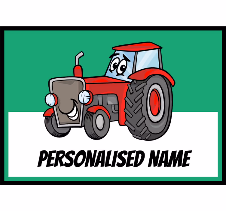 Rrullgardin barn med personlig röd traktor - Tenstickers