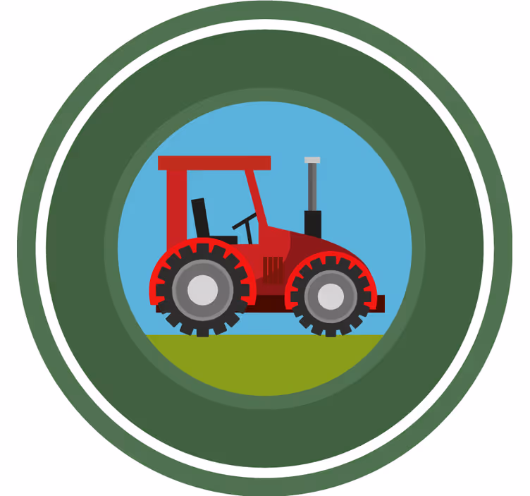 Rullgardin barn grön cirkeltraktor - Tenstickers