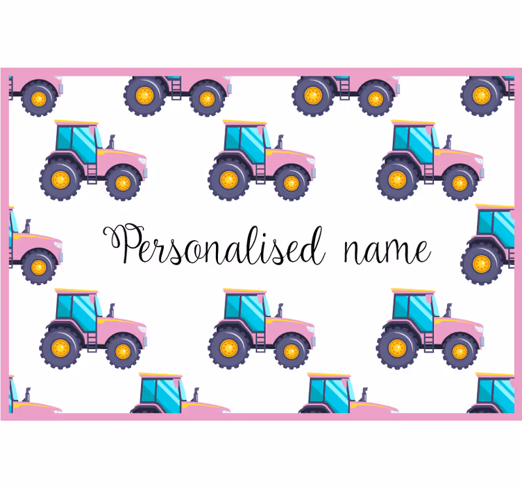 Rullgardin barn rosa personlig traktor - Tenstickers