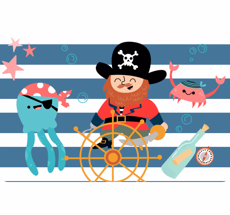 Rullgardin barn piratkarta för barn - Tenstickers