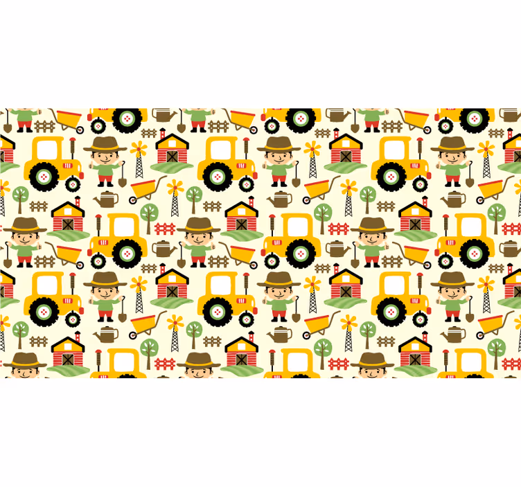 Rullgardin barn färgglatt traktor mönster - Tenstickers