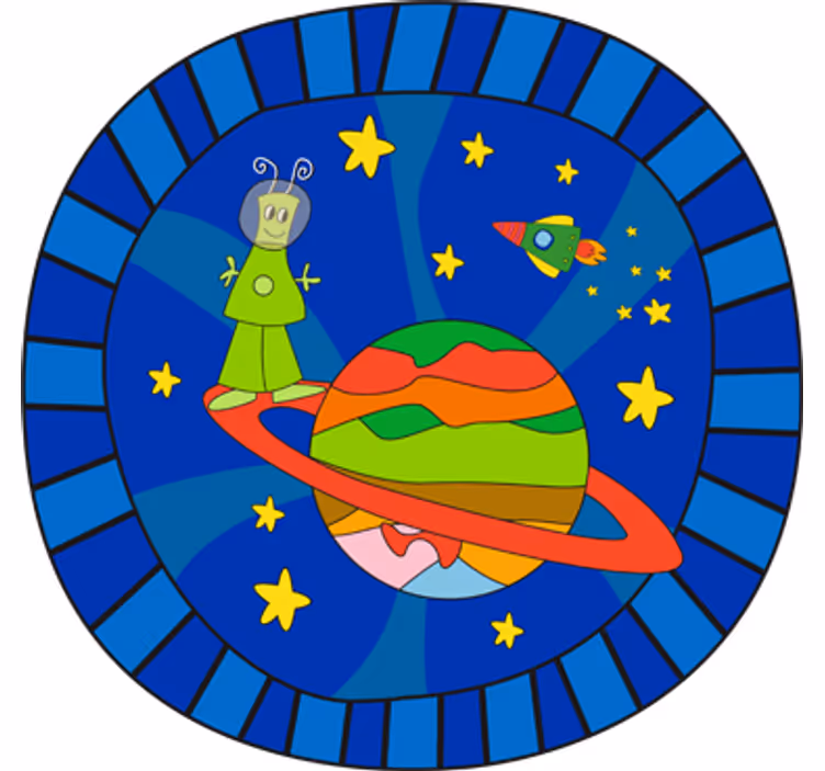 Rullgardin barn grönt utomjordiskt vinyl - Tenstickers