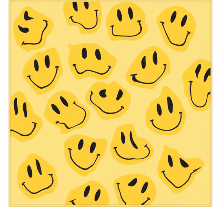 Rullgardin barn förvrängda smileyansikten - Tenstickers