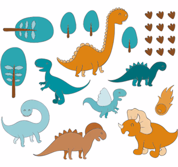 Rullgardin barn dinosaurmotiv - Tenstickers