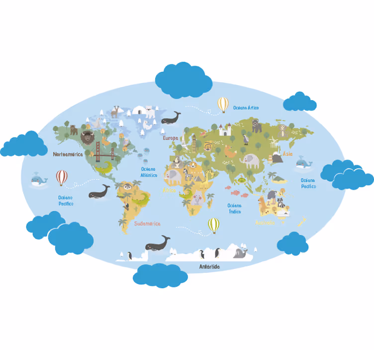 Rullgardin barn planisferio infantil - Tenstickers