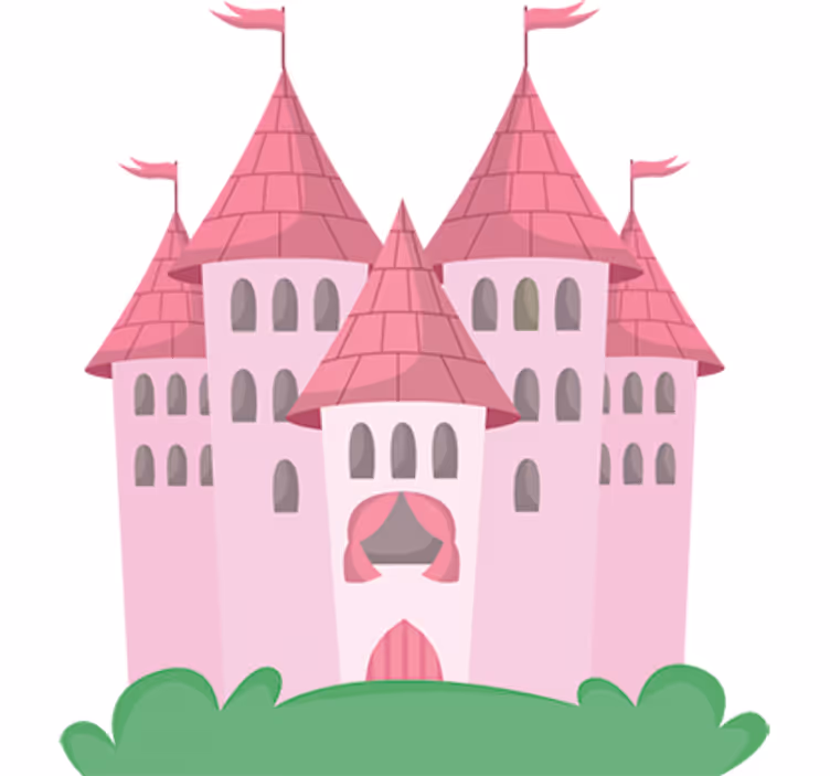 Rrullgardin barn rosa slott - Tenstickers