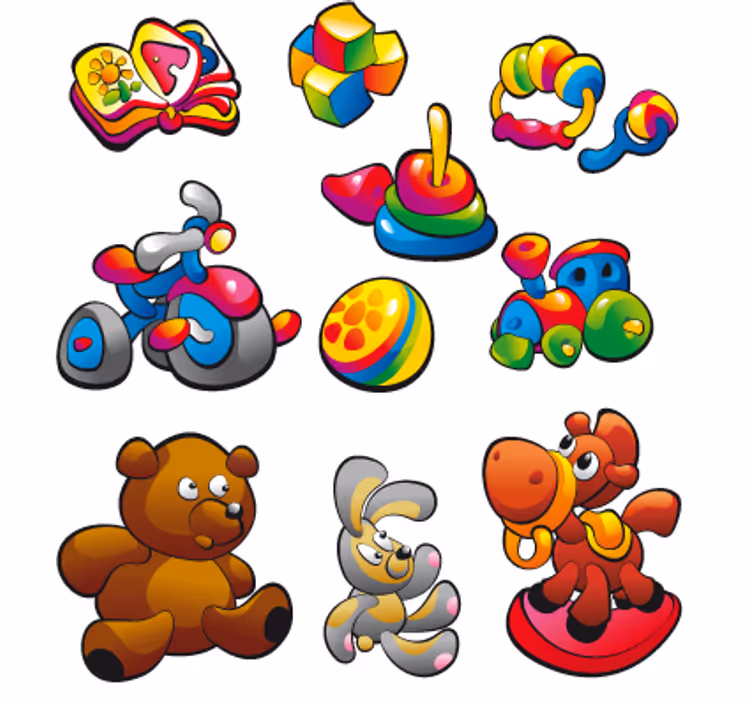 Rrullgardin barn leksaks klistermärken - Tenstickers
