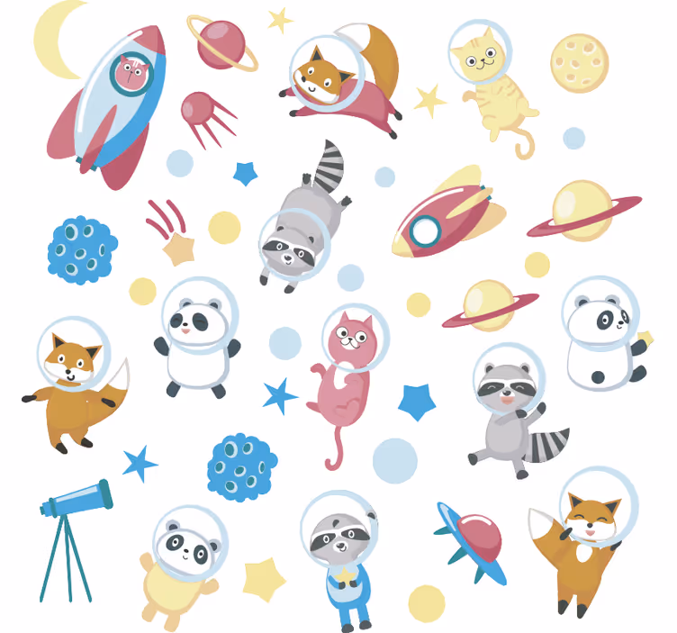 Rullgardin barn djur i rymden - Tenstickers