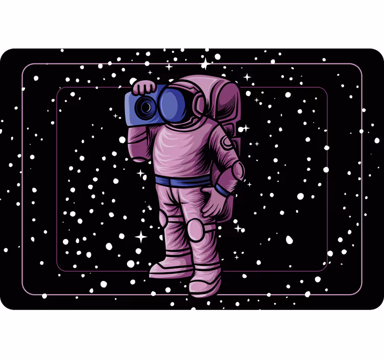 Rrullgardin barn astronaut som håller radioband - Tenstickers