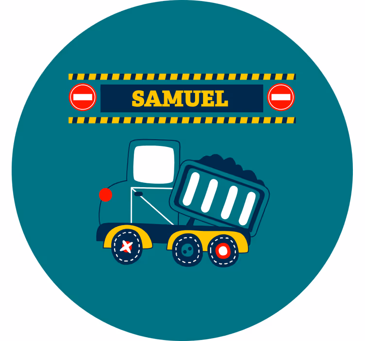 Rullgardin barn med personlig bygglastbil - Tenstickers