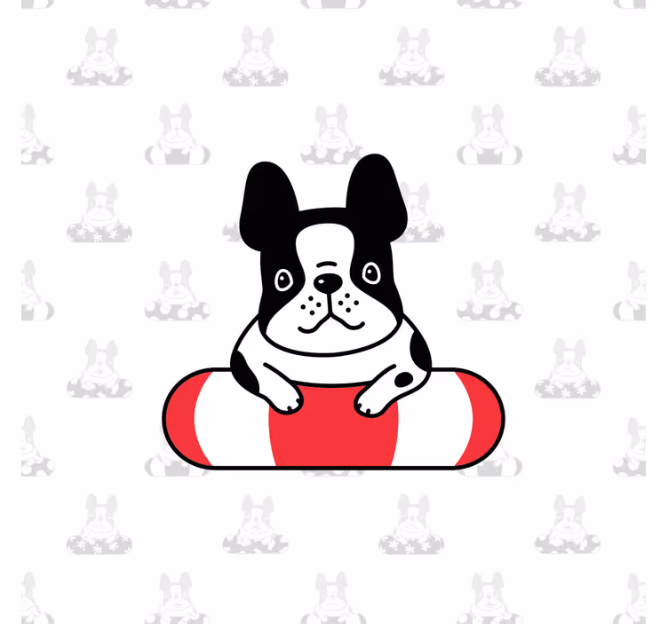 Rullgardin barn söt fransk bulldogmönster - Tenstickers