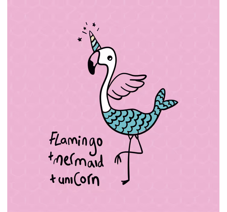 Rullgardin barn söt flamingo illustration - Tenstickers