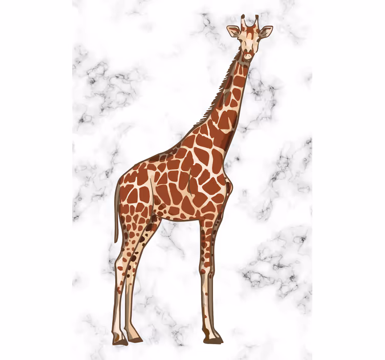 Rullgardin barn glad giraff porträtt quadres 3 - Tenstickers
