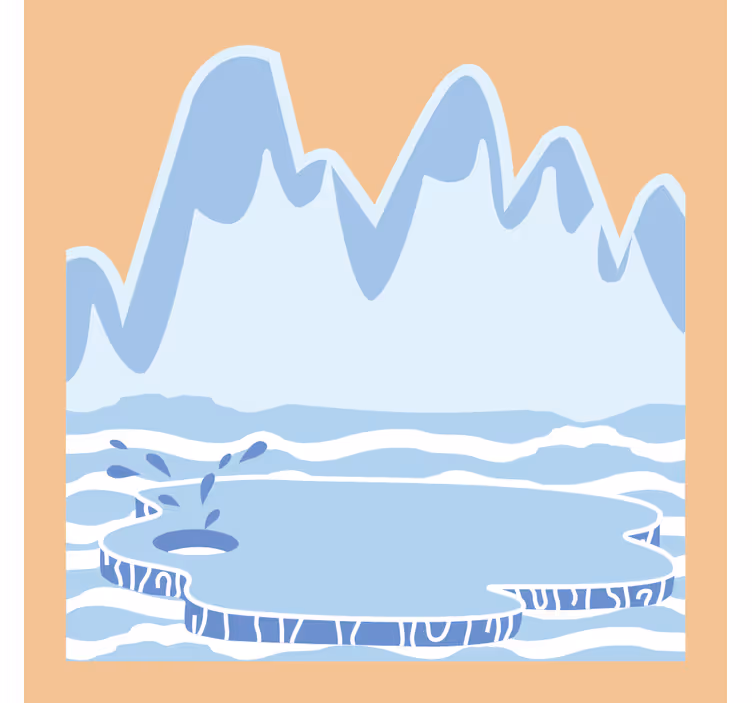 Rullgardin barn blå isberg fjäll - Tenstickers