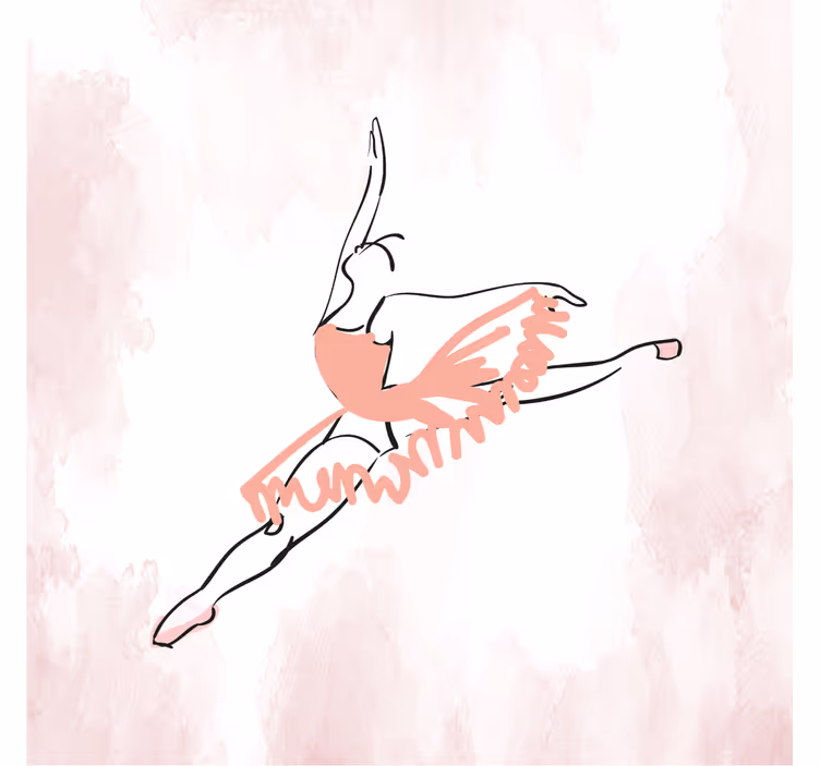 Rullgardin barn ballerina danslinje konst - Tenstickers