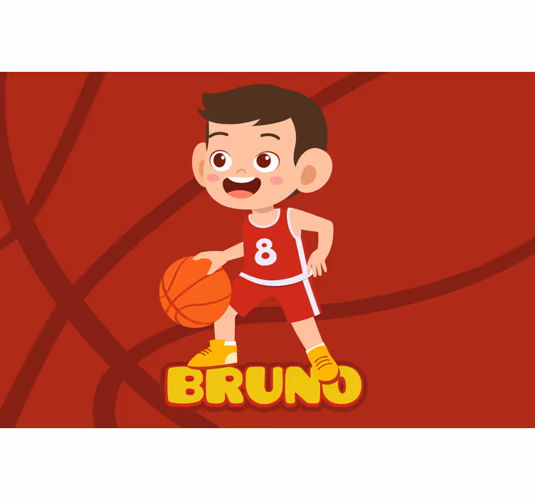 Rullgardin barn basketspelare med namn - Tenstickers