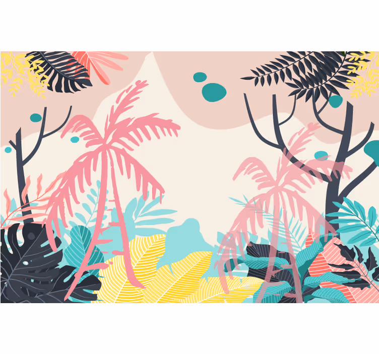 Rullgardin barn boho palmträd - Tenstickers