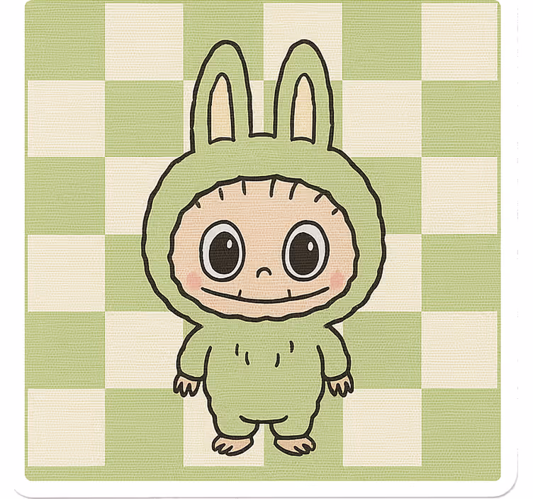 Rullgardin barn monsterdocka i canvas - Tenstickers