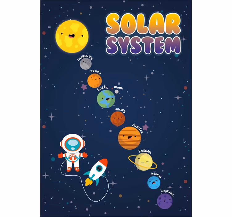 Rullgardin barn solsystem - Tenstickers