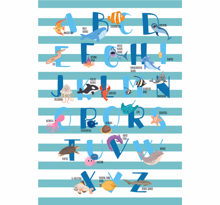 Rullgardin barn havets alfabet - Tenstickers