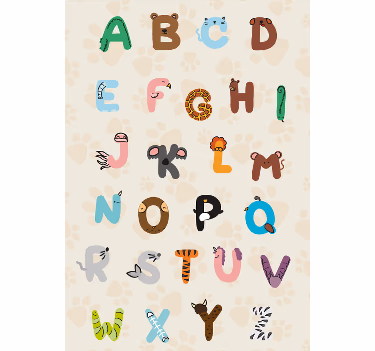 Rrullgardin barn djurens alfabet - Tenstickers