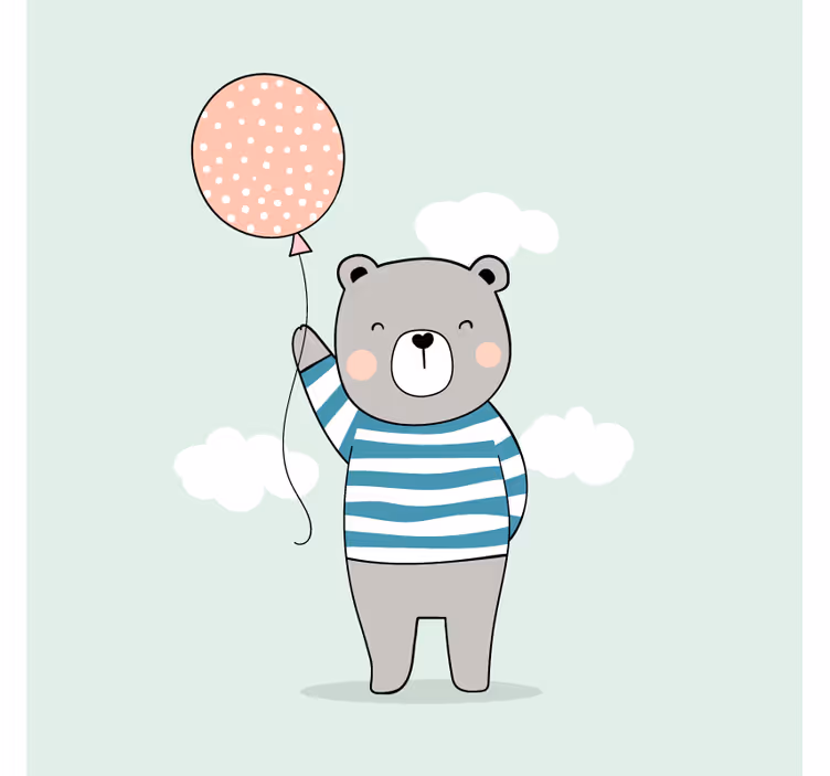 Rullgardin barn babybjörn med ballong - Tenstickers