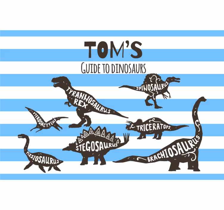 Rullgardin barn med personliga dinosaurnamn - Tenstickers